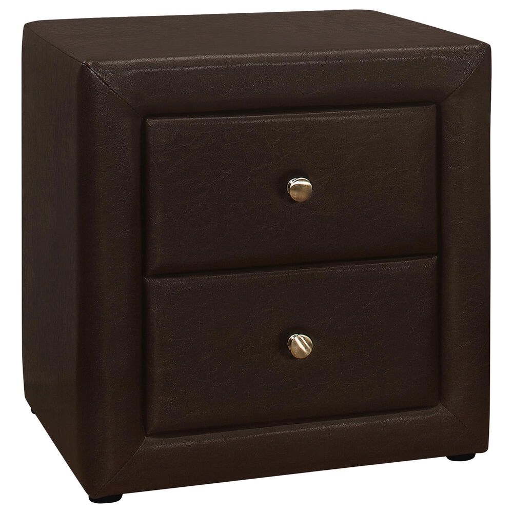 Monarch Specialties 2 Drawer Nightstand in Brown, , large