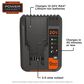 Black & Decker 20V Max 2 Amp Battery Charger in Black and Orange, , large