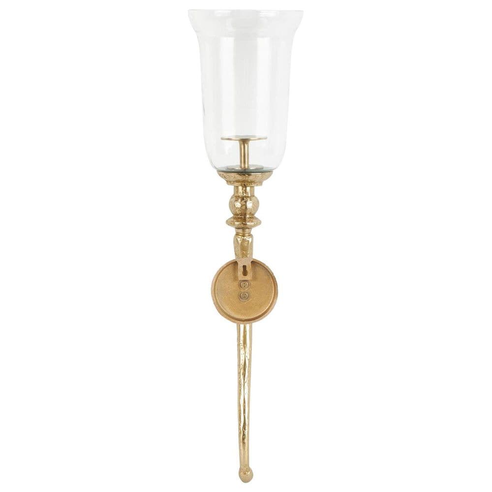 Maple and Jade Textured Indoor/Outdoor Wall Sconce in Gold and Clear &#40;Set of 2&#41;, , large