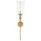 Maple and Jade Textured Indoor/Outdoor Wall Sconce in Gold and Clear (Set of 2), , large
