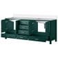 Lexora Home Jacques 80" Double Bathroom Vanity in Green with 2 cm White Cultured Marble Top and Rectangular Sinks, , large