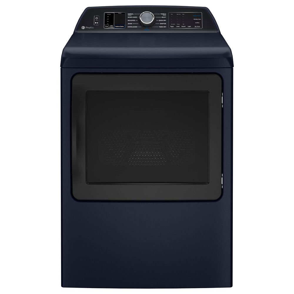 GE Profile 7.3 Cu. Ft. Smart Front Load Electric Dryer with Steam and Washer Link in Sapphire Blue, , large