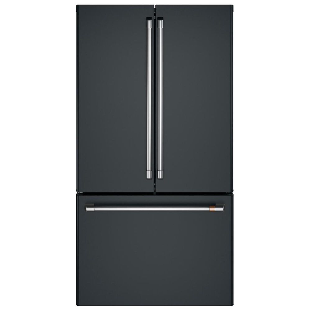 Cafe 23.1 Cu. Ft. French Door Refrigerator in Matte Black in Brushed Stainless, , large