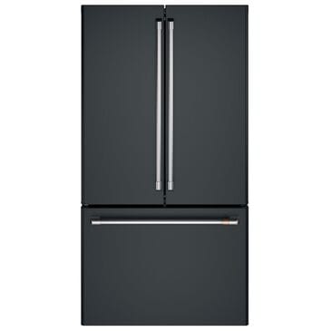 Cafe 23.1 Cu. Ft. French Door Refrigerator in Matte Black in Brushed Stainless, , large