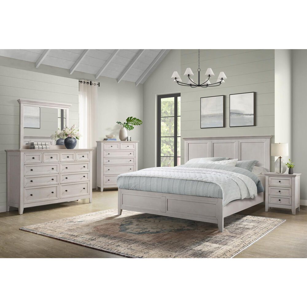 Hawthorne Furniture San Mateo 3-Piece Queen Panel Bedroom Set in Rustic White, , large