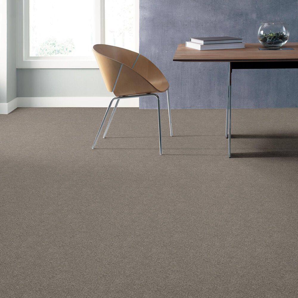 Shaw Simply the Best Cabana Life Solid Carpet in Perfect Taupe, , large