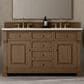 James Martin Vanities Brookfield 60" Double Bathroom Vanity in Pecan with 3 cm White Zeus Quartz Top and Rectangular Sinks, , large