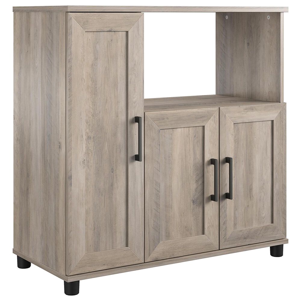 DHP Delany Microwave Stand in Gray Oak and Black, , large