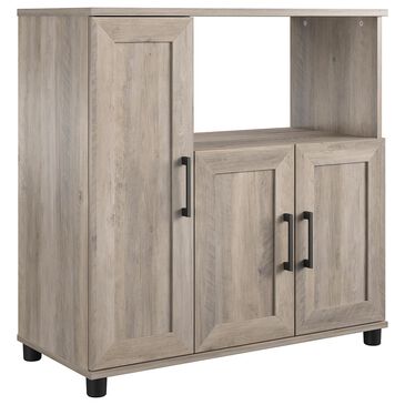 DHP Delany Microwave Stand in Gray Oak and Black, , large