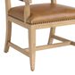 Lexington Home Brands Montecito Colburn Arm Chair with Saddleback Cushion in Light Chestnut Leather and Ivory Finish, , large