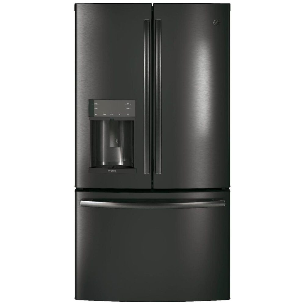 Ge Profile 22 2 Cu Ft Counter Depth French Door Refrigerator With Door In Door And Hands Free Autofill In Black Stainless Steel Nebraska Furniture Mart