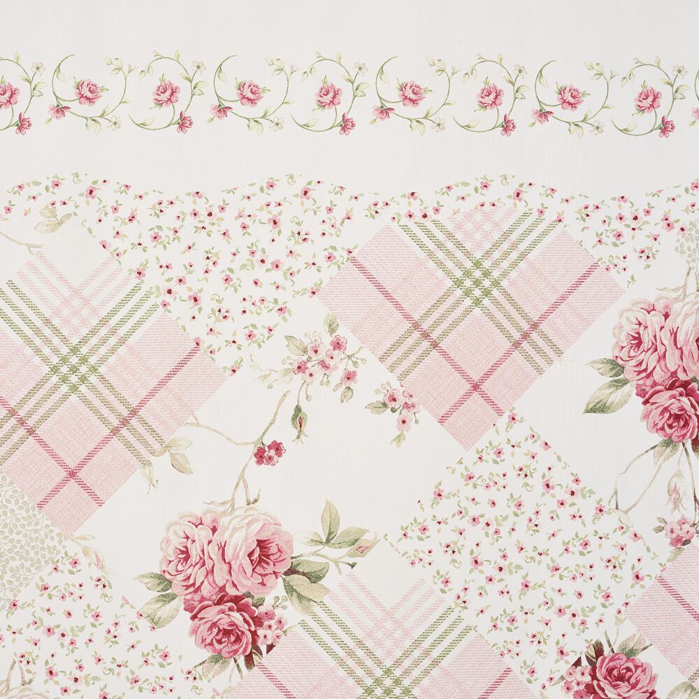 J. Queen New York Bungalow 72&quot; x 18&quot; Tie Up Window Valance in Rose, Pink and White, , large