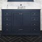 Lexora Home Dukes 48" Single Bathroom Vanity in Navy Blue with 2 cm White Quartz Top and Rectangular Sink, , large