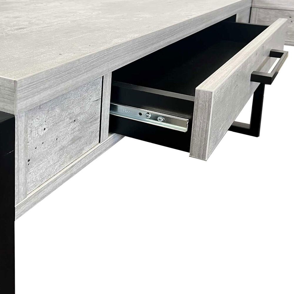 Wycliff Bay Mason L-Shaped Desk in Gray and Black, , large