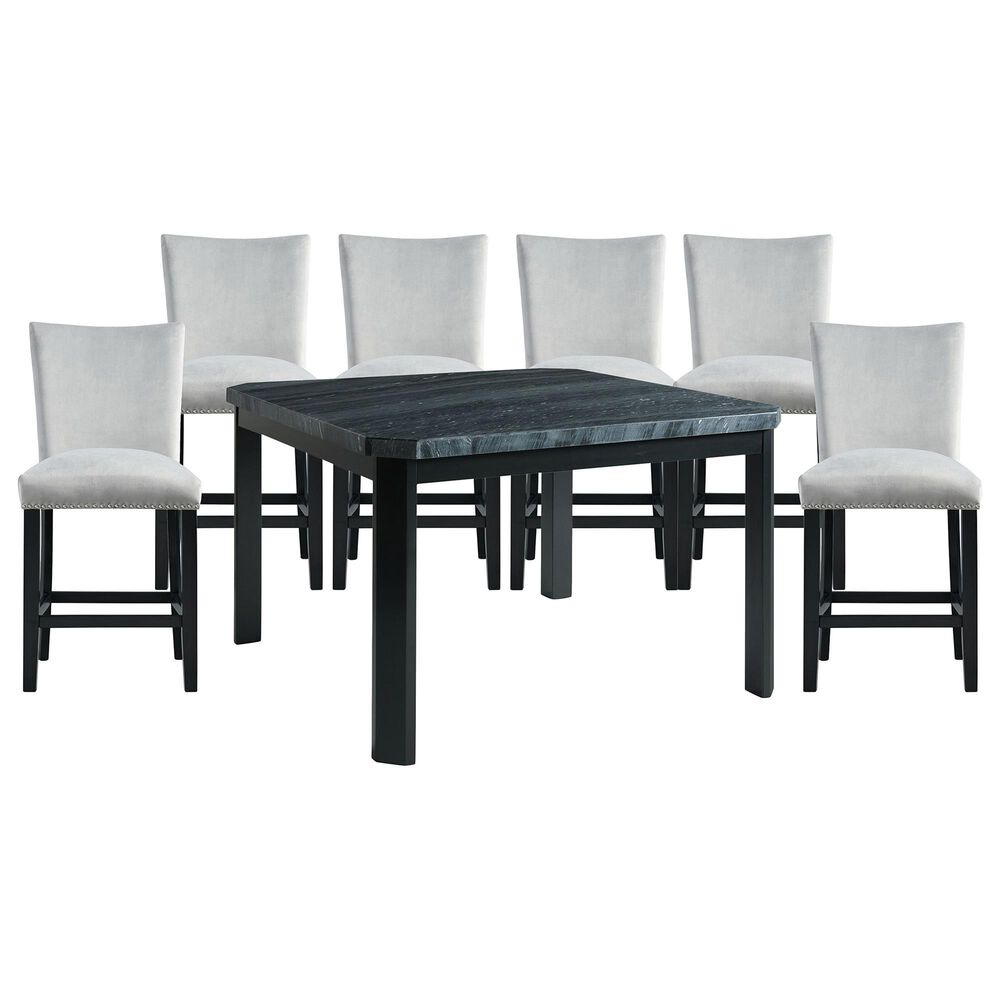 Mayberry Hill Francesca 7-Piece Counter Height Dining Set in Grey and Ebony Black, , large