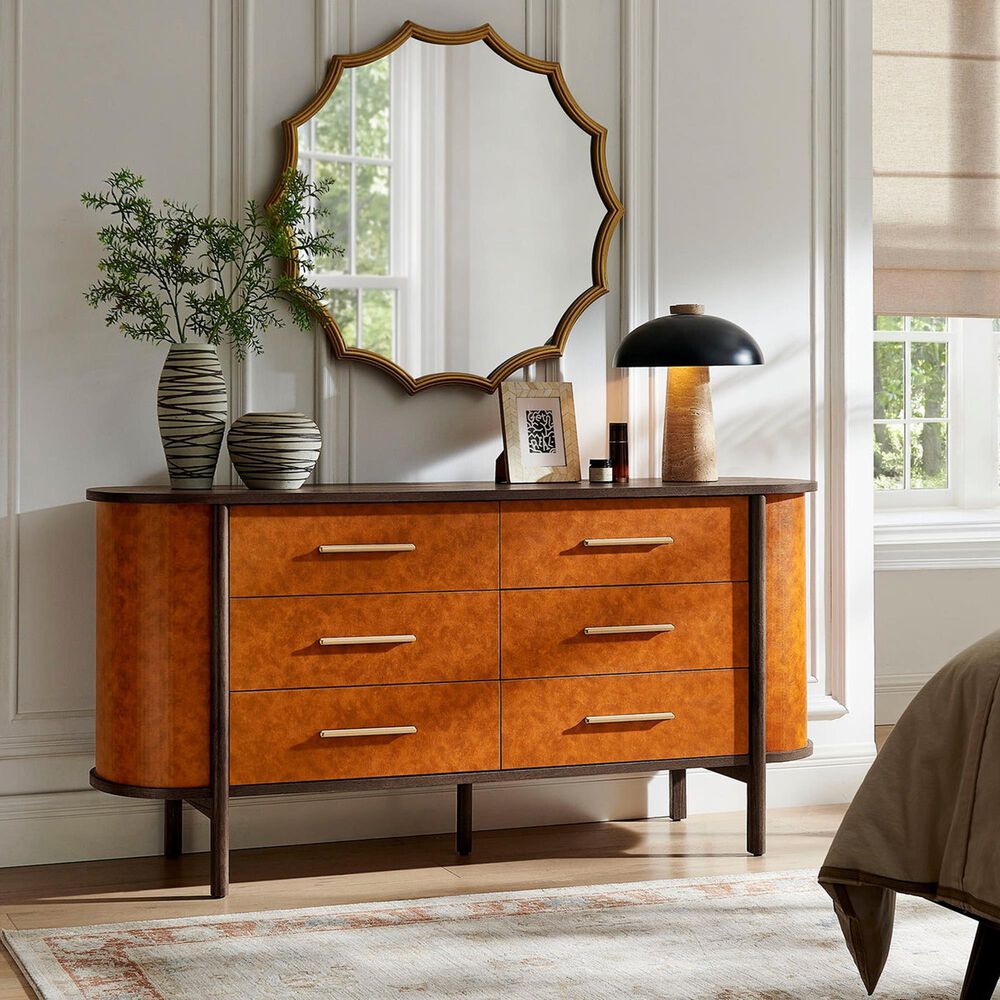 Modway Coralie 6-Drawer Dresser in Walnut Tan, , large