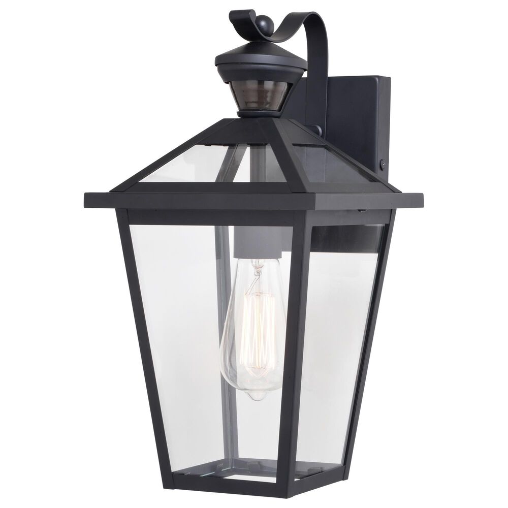 Vaxcel Derby 1-Light Outdoor Motion Sensor Wall Mount in Matte Black, , large
