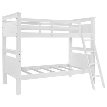 Linden Boulevard Dixon Twin over Twin Bunk Bed in White, , large
