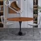 Leisuremod LeisureMod Verve Collection 48 Round Dining Table, Black Base with Cognac Brown MDF Top, , large