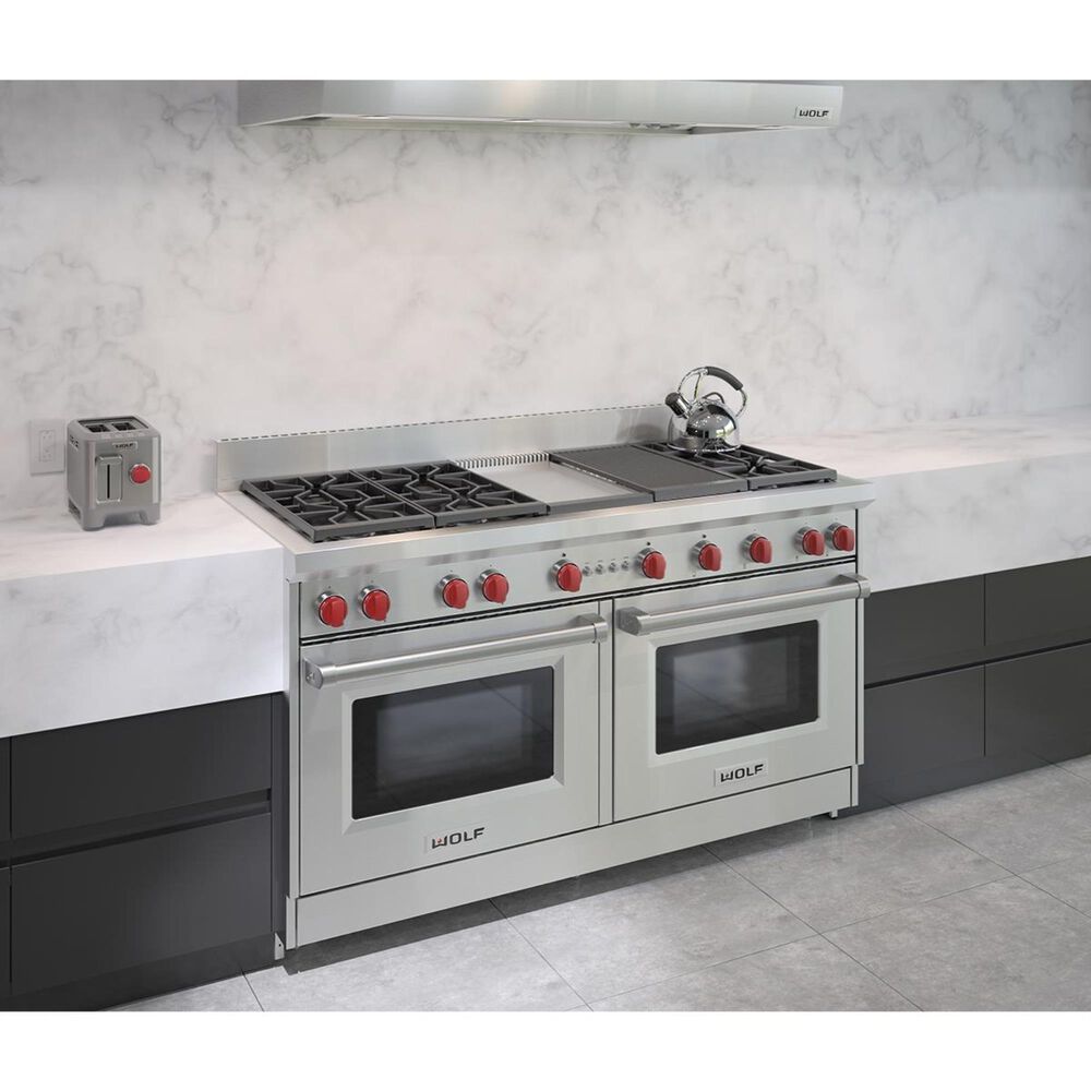 Wolf 60" Professional Gas Range Double Oven Nebraska Furniture Mart
