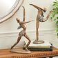 Maple and Jade 18" Dancer Sculpture in Distressed Matte Gold (Set of 2), , large