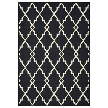 Oriental Weavers Marina 7763K 1"9" x 3"9" Black and Ivory Area Rug, , large