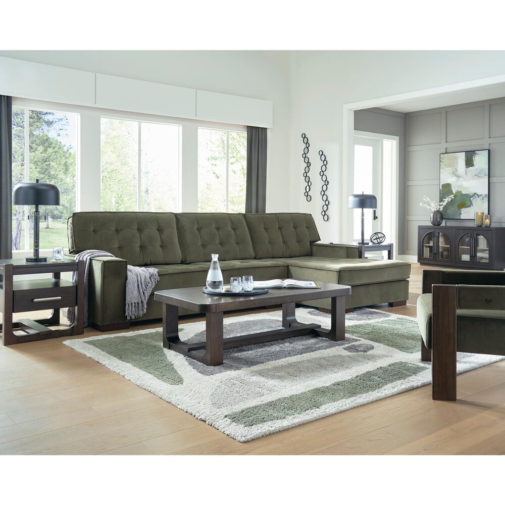 Ashley Caspian-Town 2-Piece Right Facing Sectional with Chaise in Olive, , large