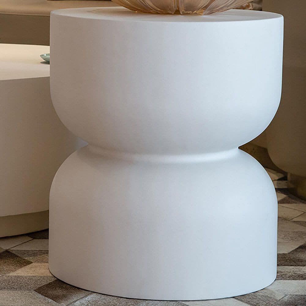 Elementi Fire Chronos Side Table in Cream White, , large