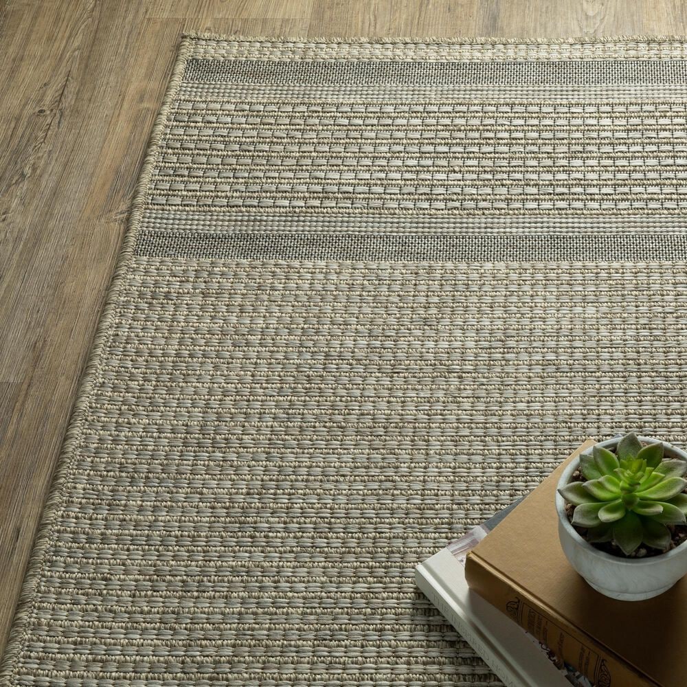 Oriental Weavers Tortuga TR07A 1&#39;10&quot; x 7&#39;6&quot; Beige and Black Runner, , large