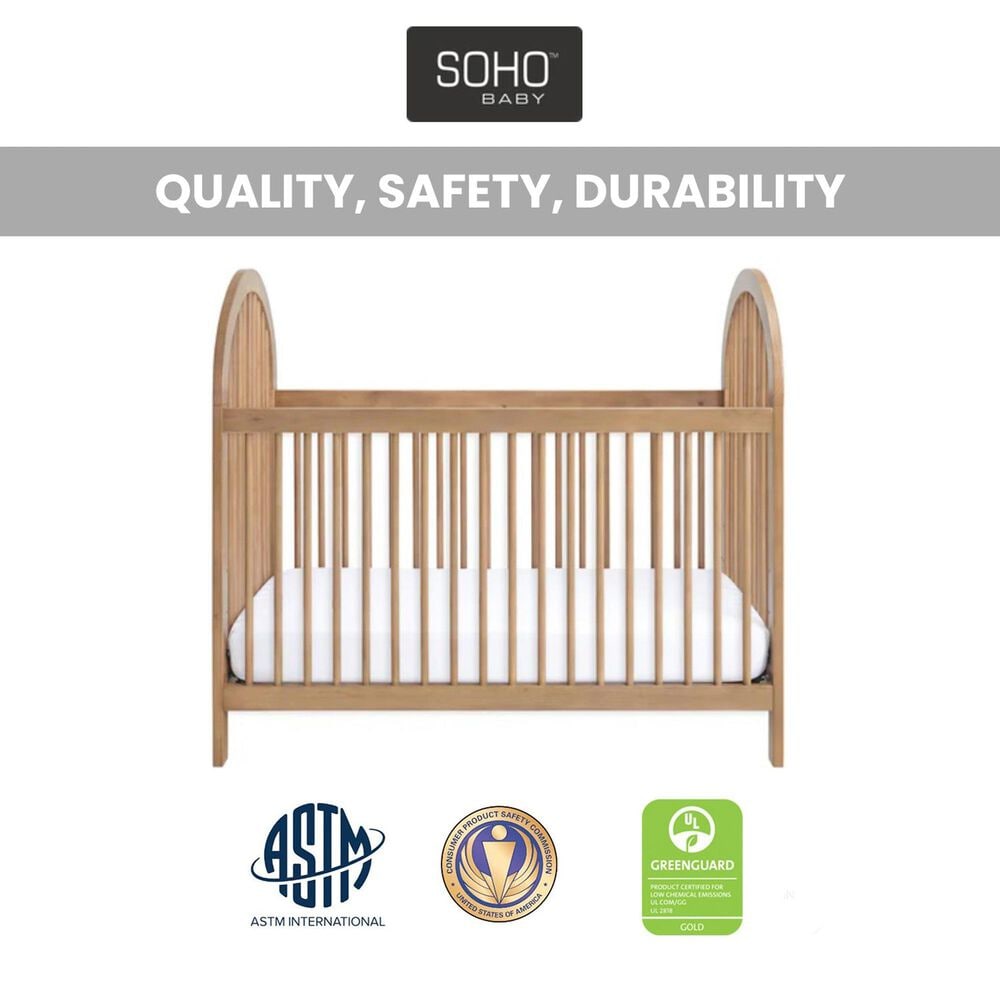 Oxford Baby Everlee 3-In-1 Convertible Crib in Honey, , large