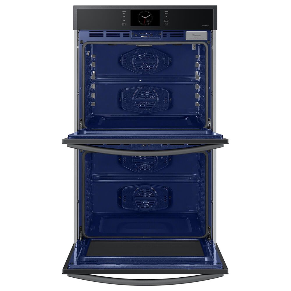 Samsung 30&quot; Double Electric Wall Oven with Convection and Steam Cook in Matte Black Steel, , large