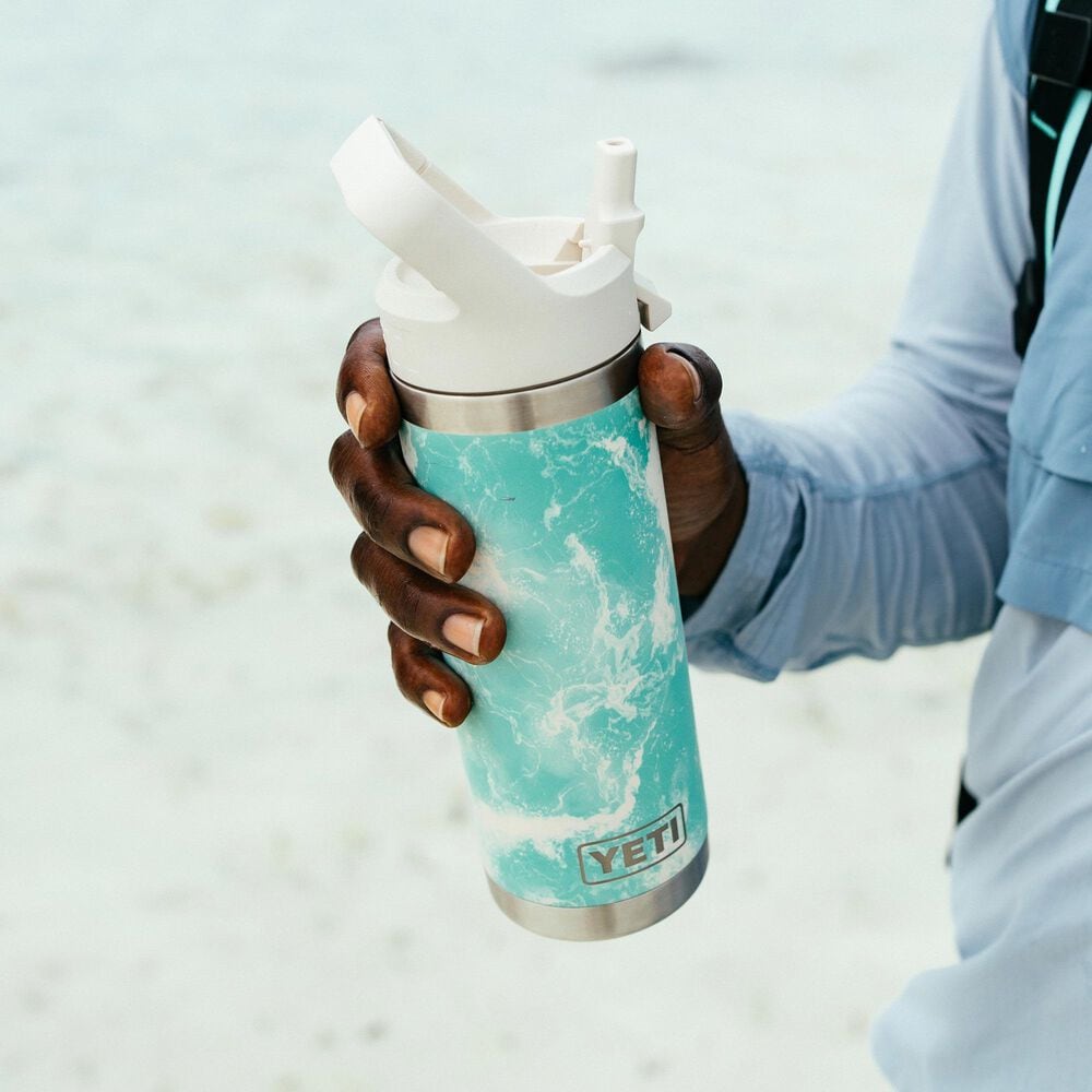 YETI Rambler 18 Oz Water Bottle with Color-Matched Straw Cap in Sea View, , large