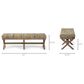 Mercana Solis Accent Bench with Beige and Black Stripe Cushion Seat in Brown, , large
