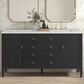 James Martin Vanities Myrrin 60" Double Vanity in Carbon Oak with 3 cm Ethereal Noctis Quartz Top, , large