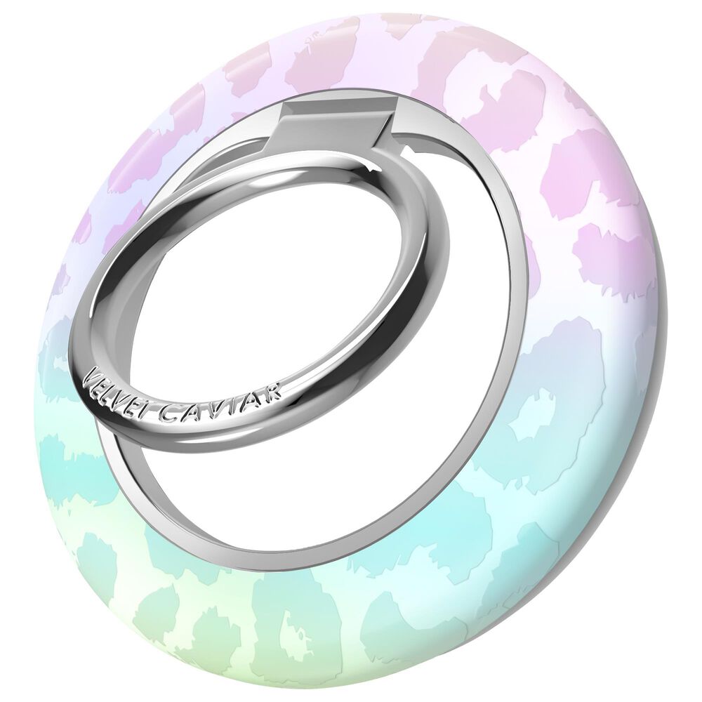 Velvet Caviar MagSafe Phone Grip Ring in White Opal Leopard, , large