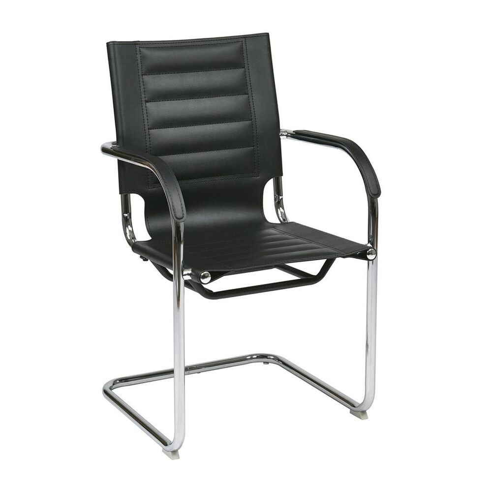 OSP Home Trinidad Guest Chair in Black Vinyl, , large