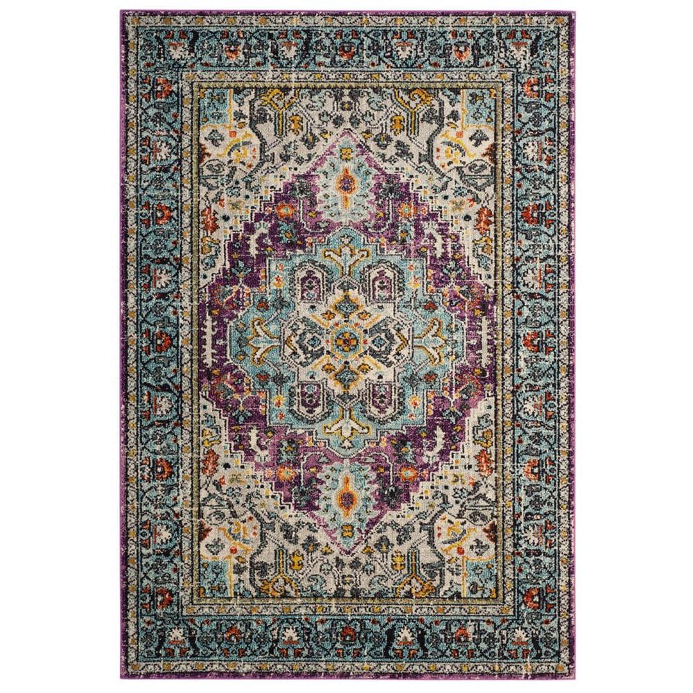 Safavieh Monaco MNC251L-3 3" x 5" Violet/Light Blue Area Rug, , large