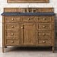 James Martin Vanities Brittany 48" Single Bathroom Vanity in Saddle Brown with 3 cm Charcoal Soapstone Quartz Top and Rectangular Sink, , large
