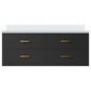 Lexora Home Castor 48" Single Bathroom Vanity in Black with 2 cm White Cultured Marble Top and Rectangular Sink, , large