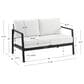 Linon Home Decor Holland Outdoor Loveseat with White Cushions in Black, , large