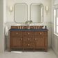 James Martin Vanities Lorelai 60" Double Vanity in Mid-Century Walnut with 3 cm Charcoal Soapstone Quartz Top, , large