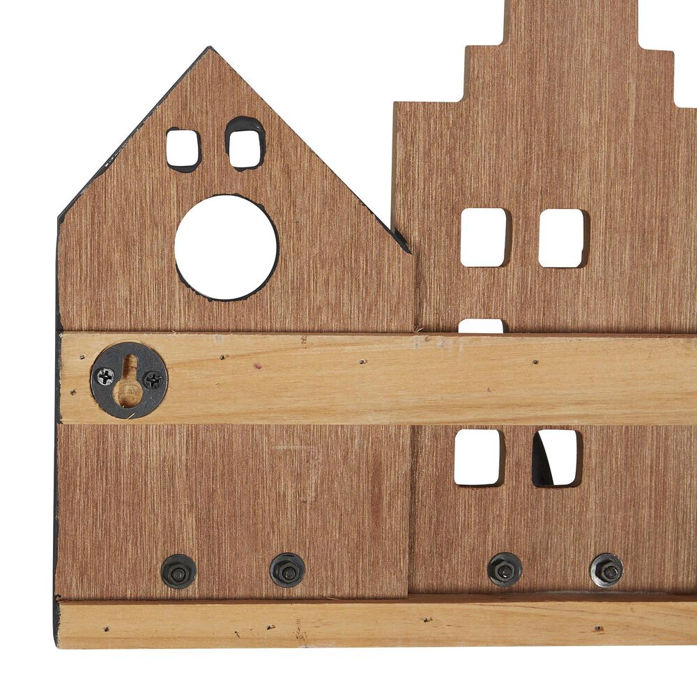 Maple and Jade 22&quot; x 12&quot; Wall Hook in Natural Brown, Distressed Black and Gray, , large