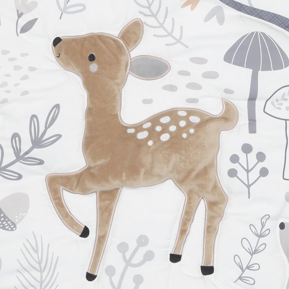 Lambs and Ivy Deer Park Woodland 3Piece Baby Crib Bedding Set in Brown, White and Grey NFM