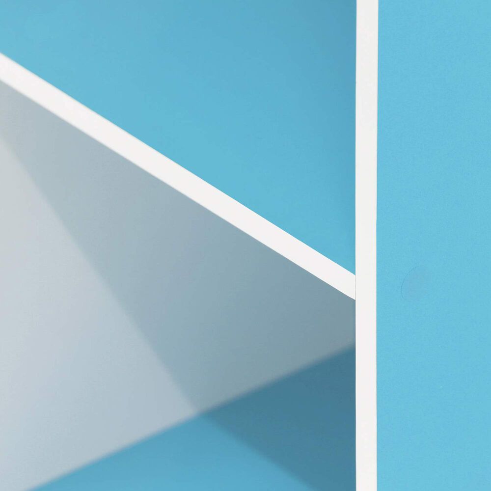 HOMLUX 11-Cube Reversible Open Shelf Bookshelf in Light Blue and White, , large