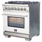 Forno Capriasca 30" Freestanding Dual Fuel Range in White and Stainless Steel, , large