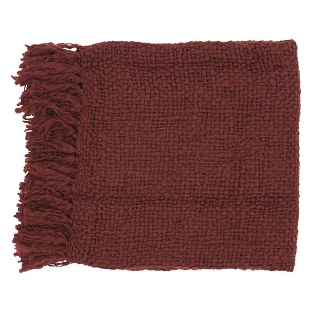 Surya Inc Tobias 51" x 71" Throw in Burgundy, , large