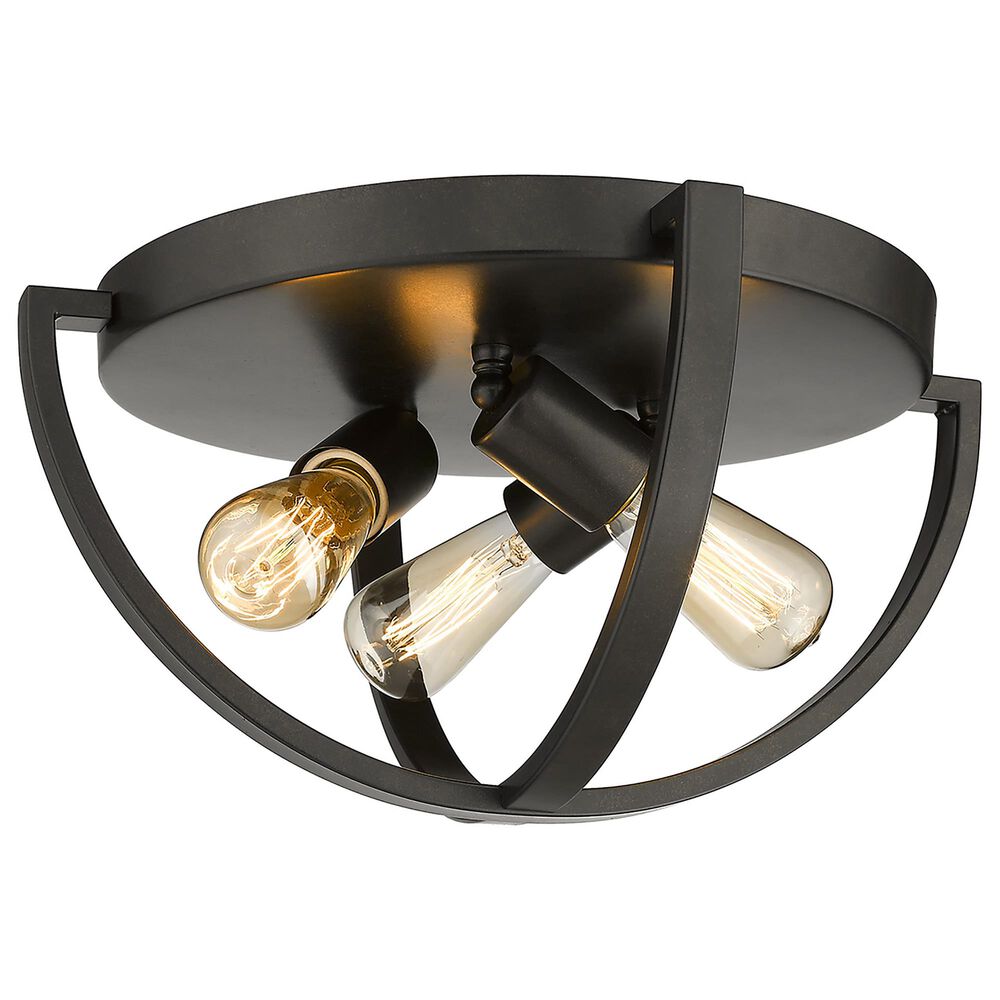 Golden Lighting Colson 15&quot; Flush Mount in Etruscan Bronze, , large