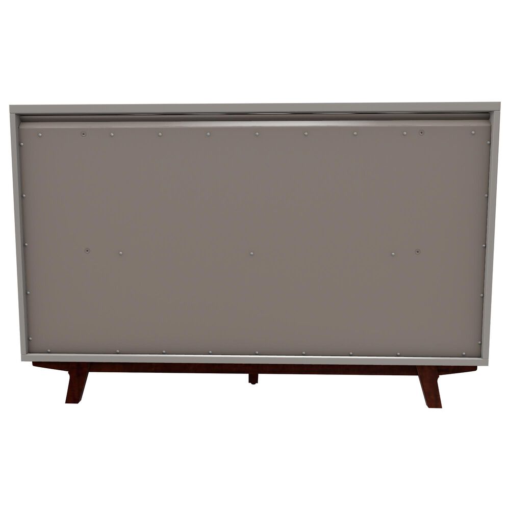 Alpine Furniture Dakota 7Drawer Dresser in White and Acorn Nebraska