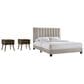 Mayberry Hill Coyote King Upholstered Platform Bed and Two Nightstands Set in Carroll Grey, , large
