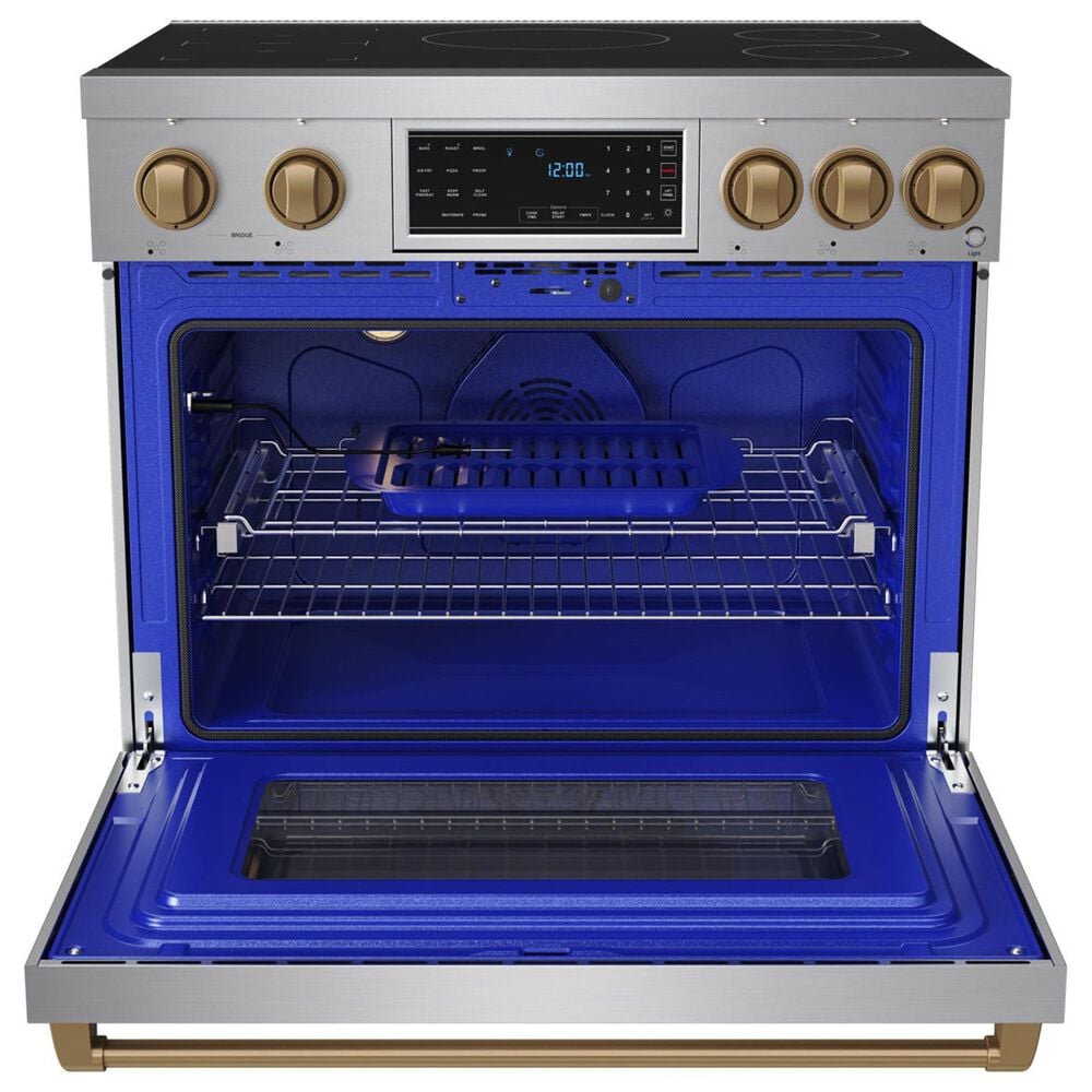 Thor Kitchen Gordon Ramsay 6.0 Cu. Ft. Professional Induction Range with Bronze Color Kit Assembly in Stainless Steel, , large
